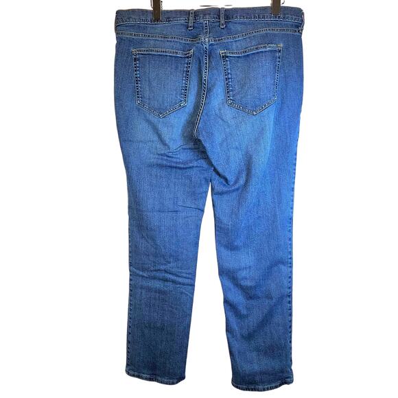 Eddie Bauer Flannel Lined Jeans Boyfriend Fit Womens Sz 14 Medium Wash Red Plaid - Picture 6 of 14